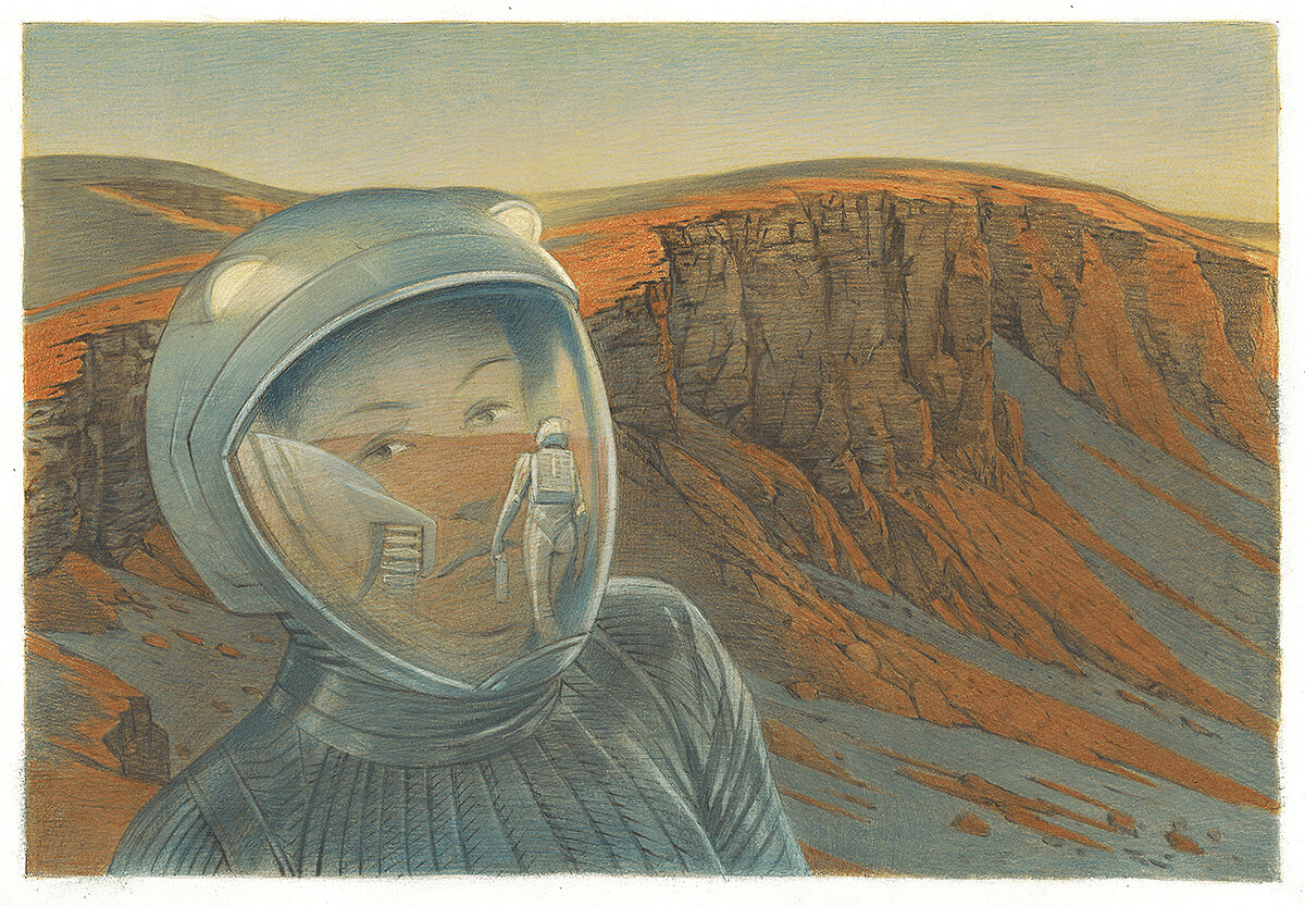 《Travel Book Mars》以插畫呈現。