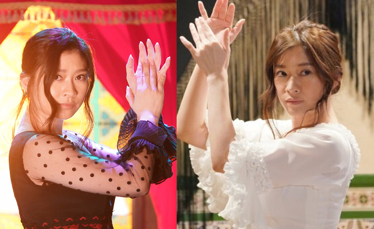 篠原涼子在《派遣女王》跳佛朗明哥舞 左為2020年第二季 右為2007年第一季&copy;ハケンの品格@haken_ntv 