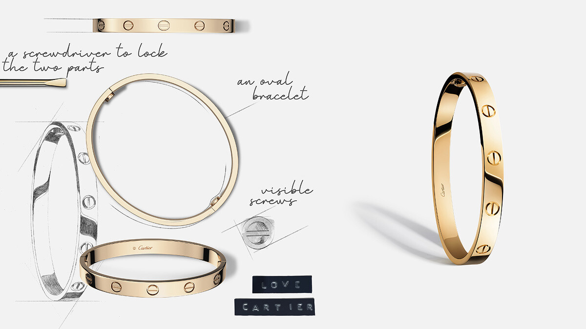 LOVE 黃K金手環。