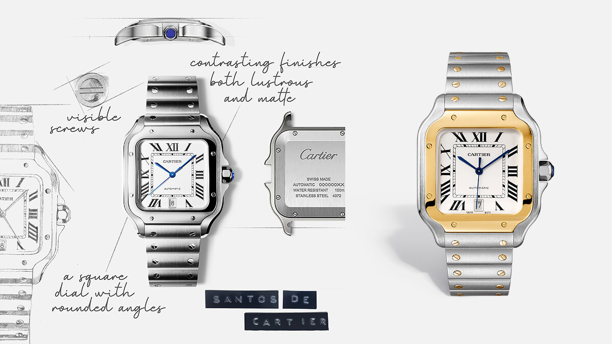 Santos de Cartier腕錶，大型款。 