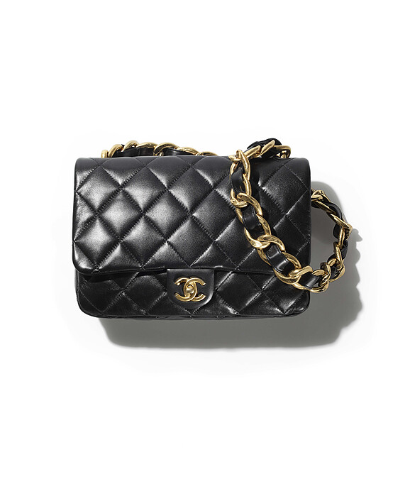 黑色皮革菱格紋皮穿鍊肩背包，NT168,900