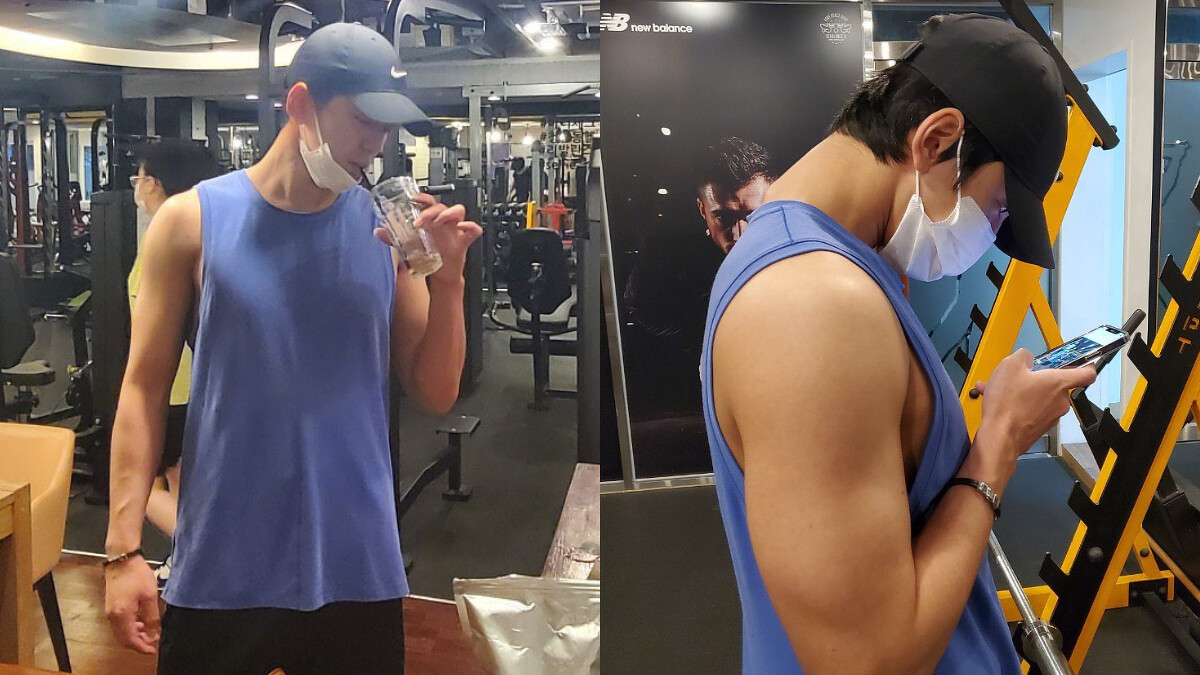 金旻奎分享健身照片