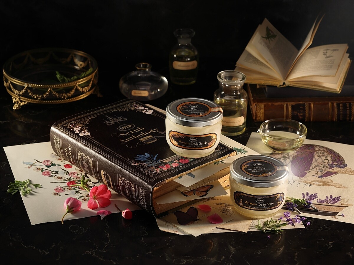 SABON限量精油身體磨砂膏情境圖。