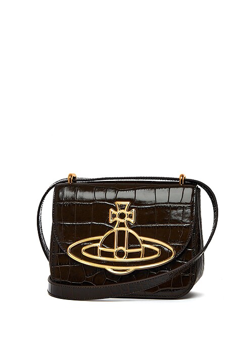 Linda 斜背包（黑色鱷魚壓紋)，NT$36,300