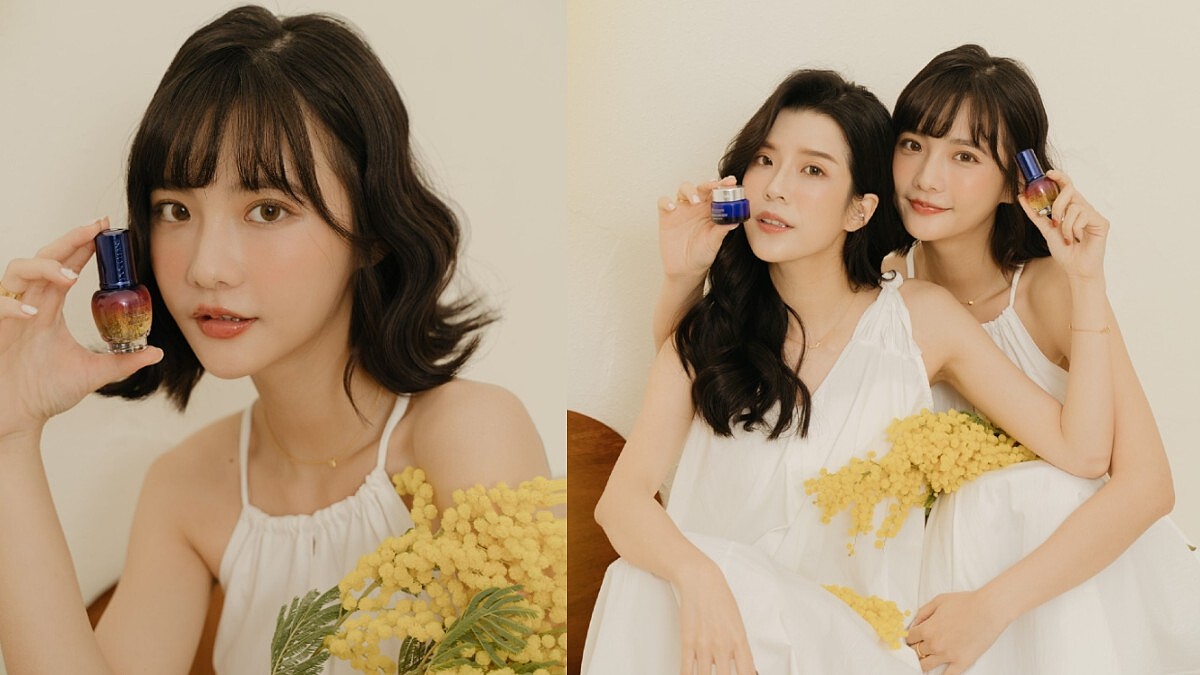 確認過彼此眼神，我們是真閨蜜！Nina &amp;amp; Alice連眼部保養儀式都相同，先#亮眼星光瓶、再＃蠟菊精華眼霜，素顏也大眼無敵，電力擋不住～