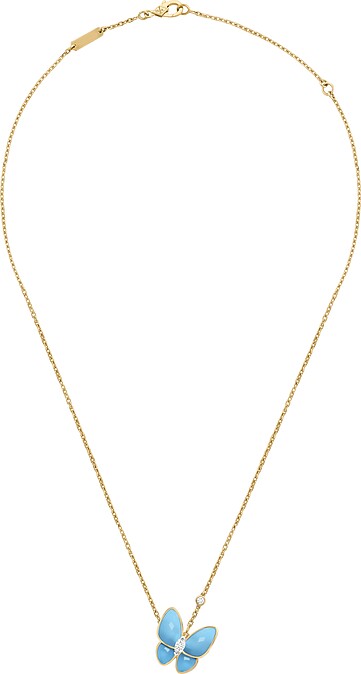 Two Butterfly吊墜 K金、綠松石、鑽石 議售價: 約新台幣306,000元