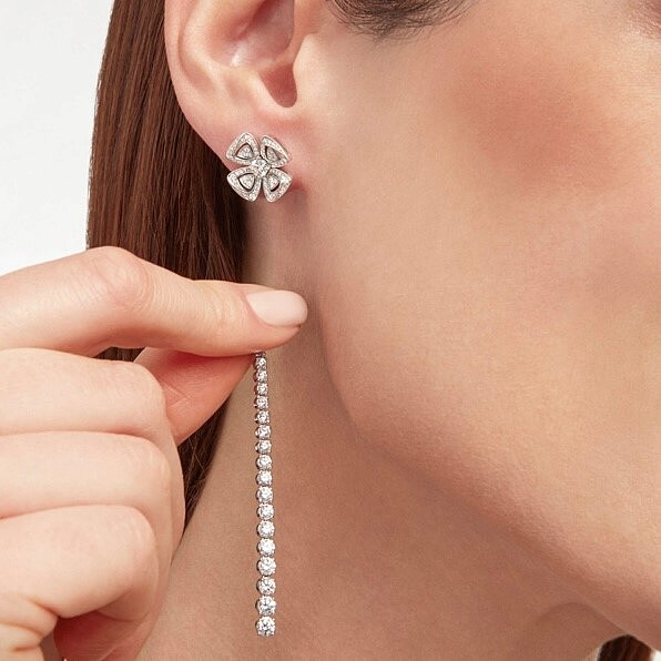 寶格麗Fiorever系列可變換式設計鑽石流蘇耳環