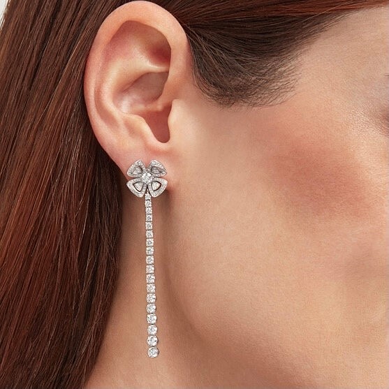 寶格麗Fiorever系列可變換式設計鑽石流蘇耳環