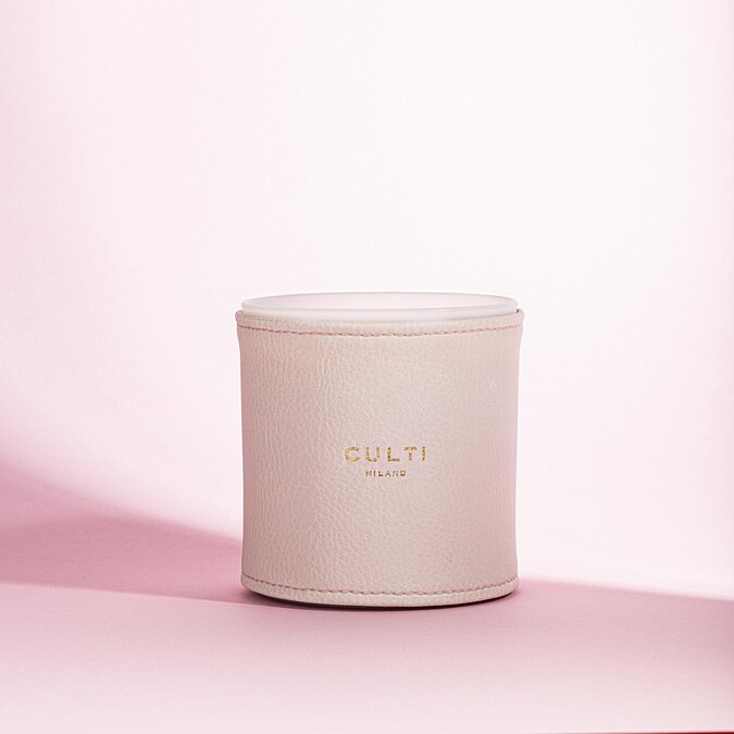 CULTI MILANO粉彩系列蠟燭系列的生態皮革套。