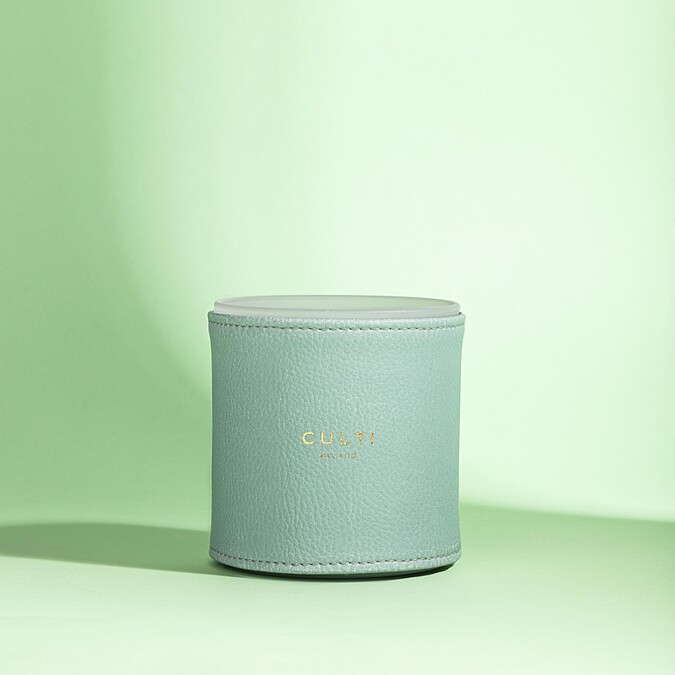 CULTI MILANO粉彩系列蠟燭系列的生態皮革套。