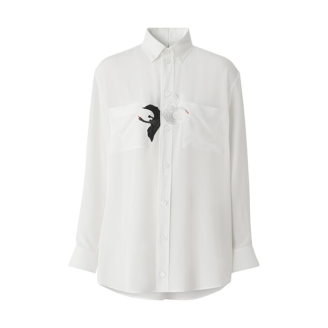 Burberry 白色印花襯衫，價格店洽。