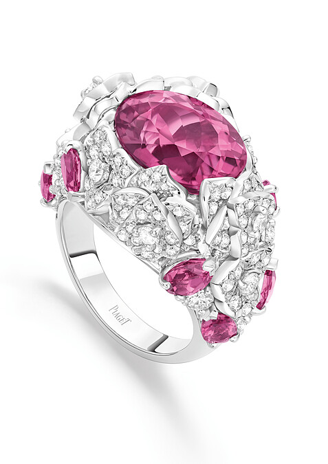 PIAGET Rose系列18K白金鑽石耳環