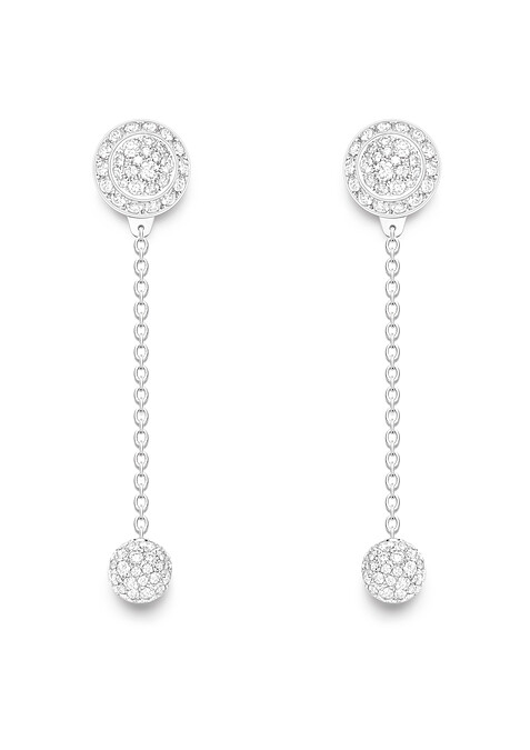 PIAGET Possession系列18K白金鑽石耳環