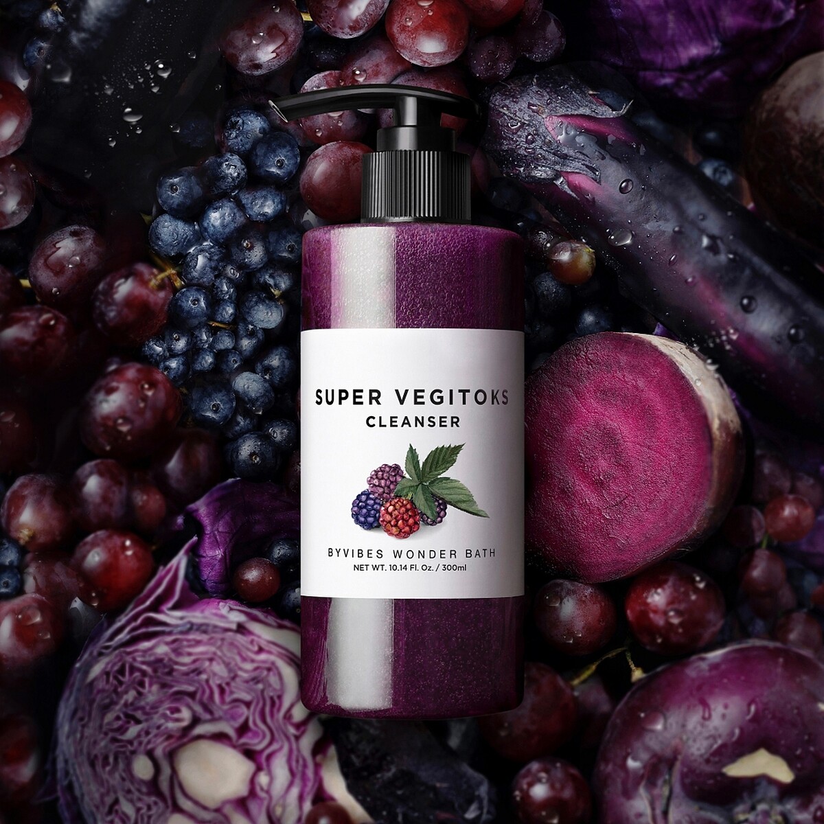 Wonder Bath蔬果精華自動發泡洗卸潔顏露(紫色彈潤款)300ml，NT699。