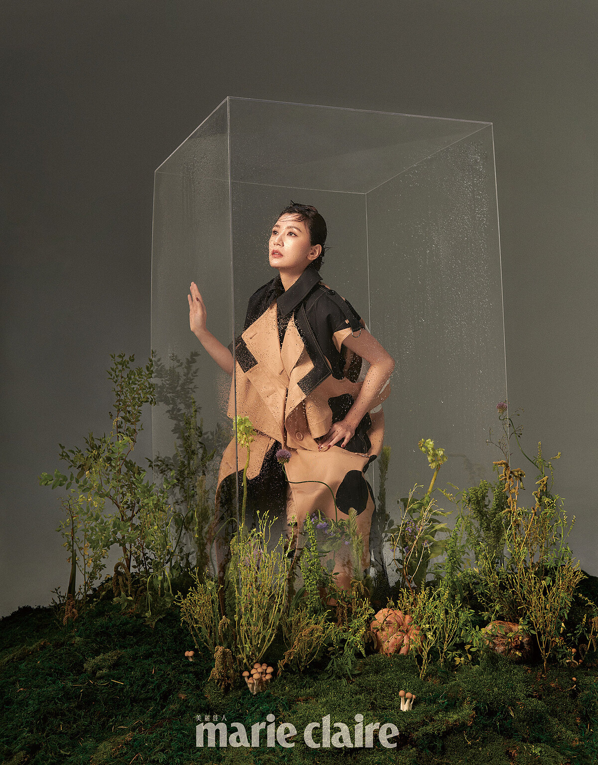 拼接背心風衣，Burberry。