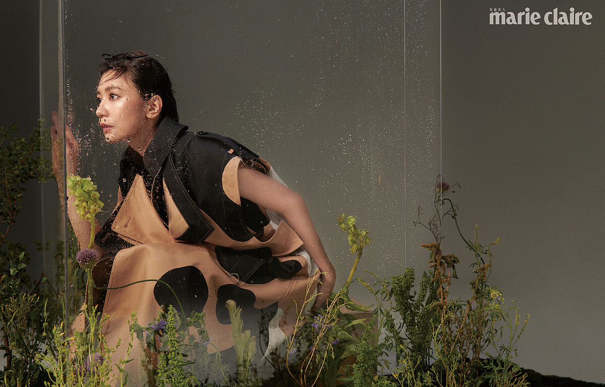 拼接背心風衣，Burberry。