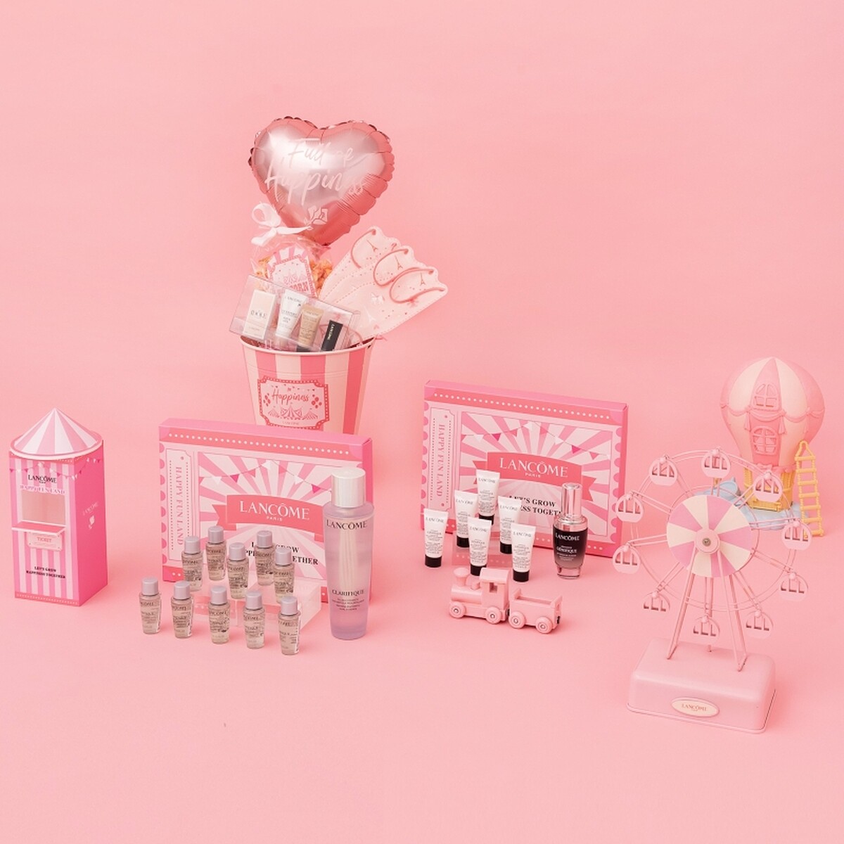 蘭蔻2022母親節限定排隊發燒組+幸福爆爆桶情境美圖。