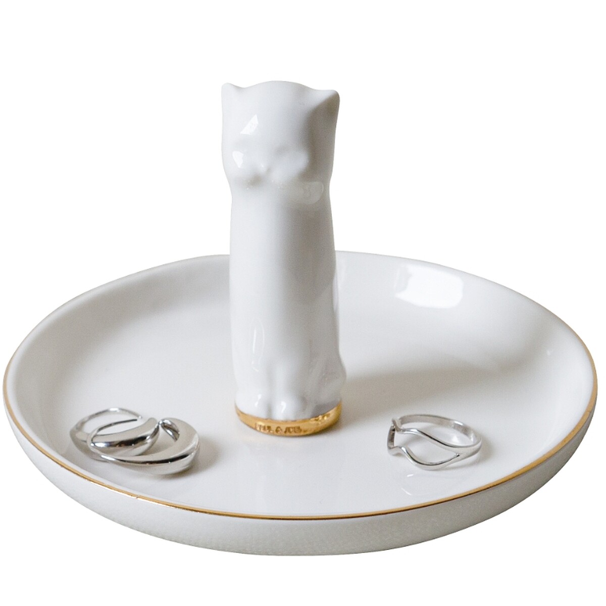 PAUL & JOE純白貓咪首飾盤。