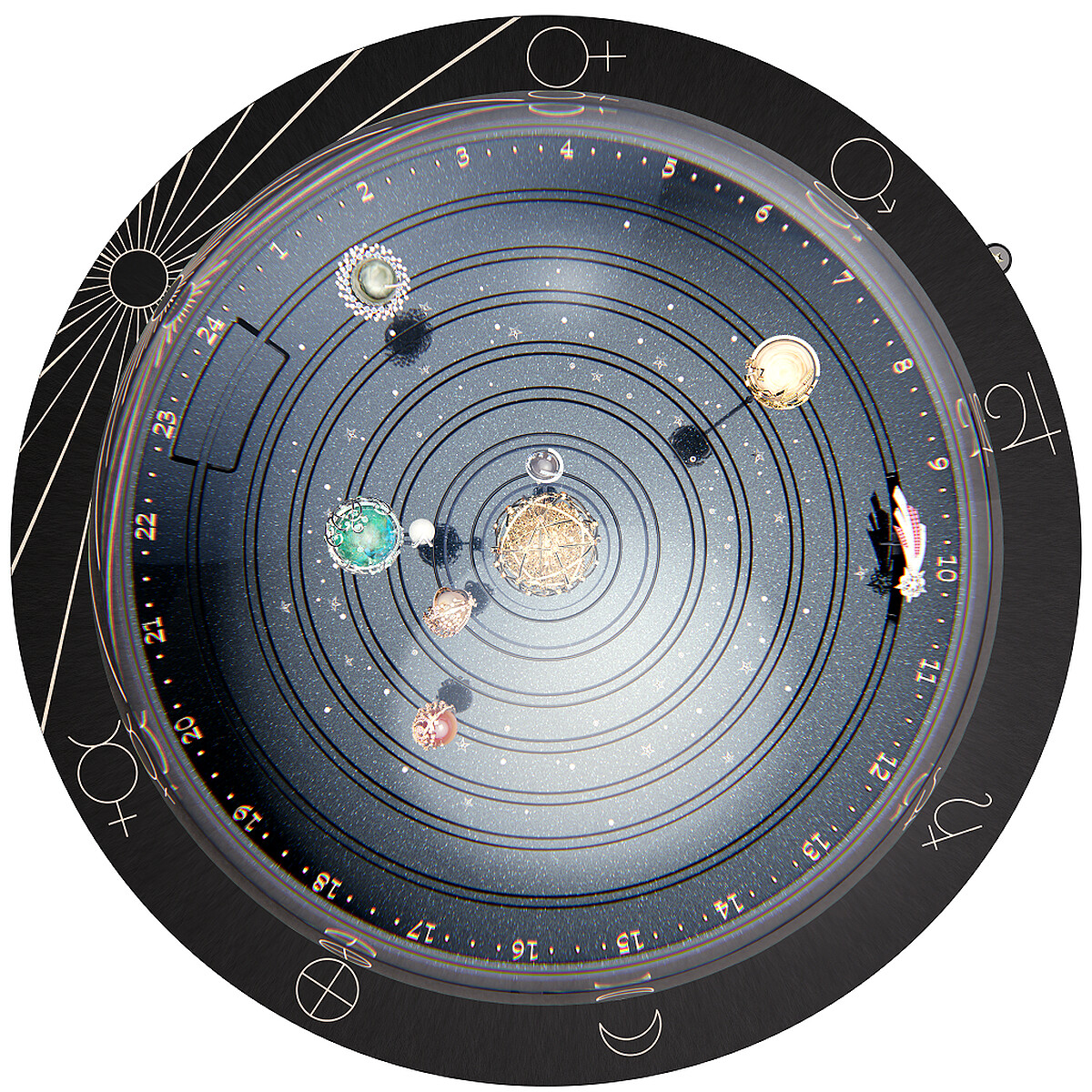 Plan&eacute;tarium automaton自動機械裝置(3D展示圖) &copy; Van Cleef & Arpels