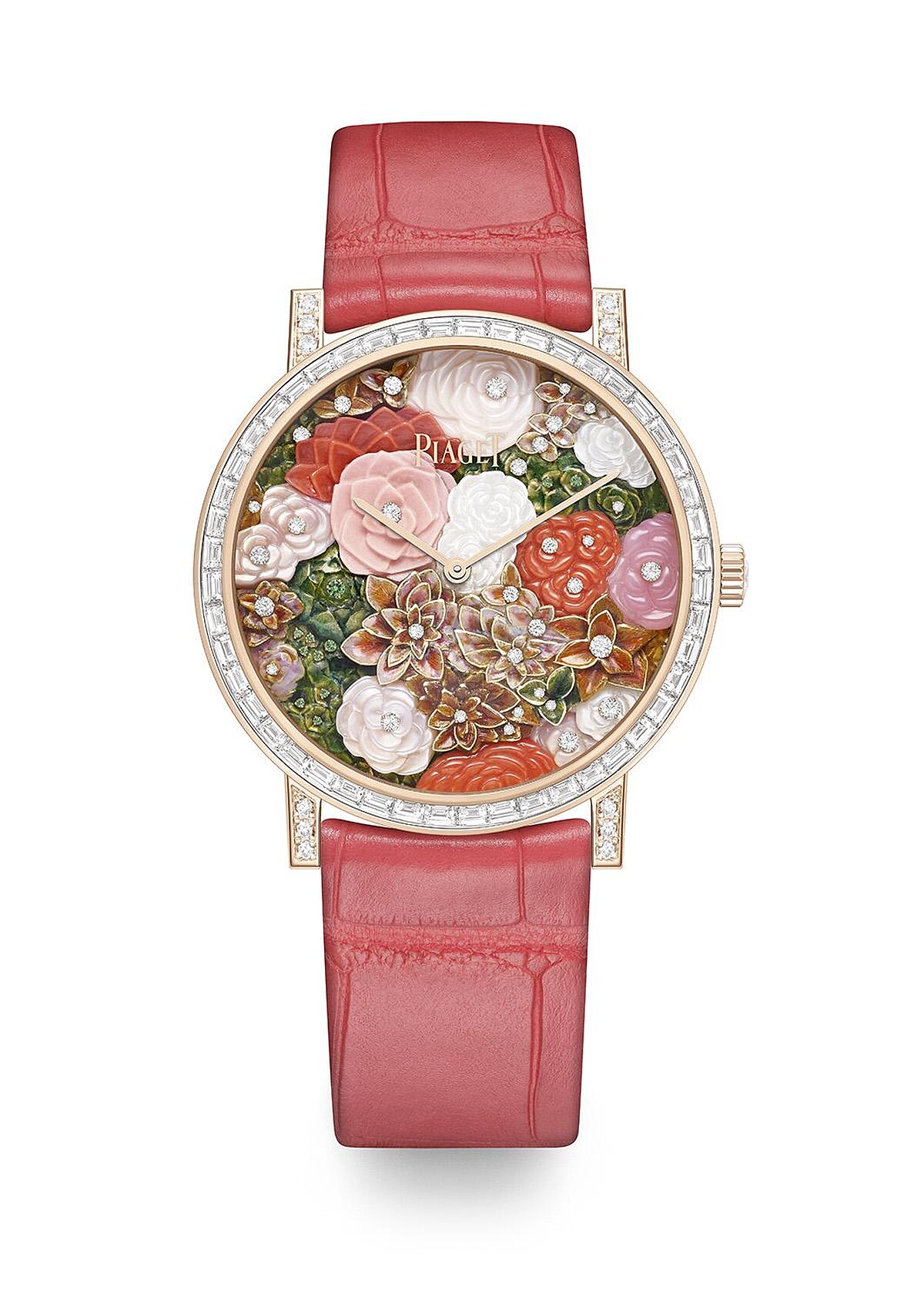 Piaget伯爵Altiplano至臻超薄系列玫瑰藝術工藝腕錶