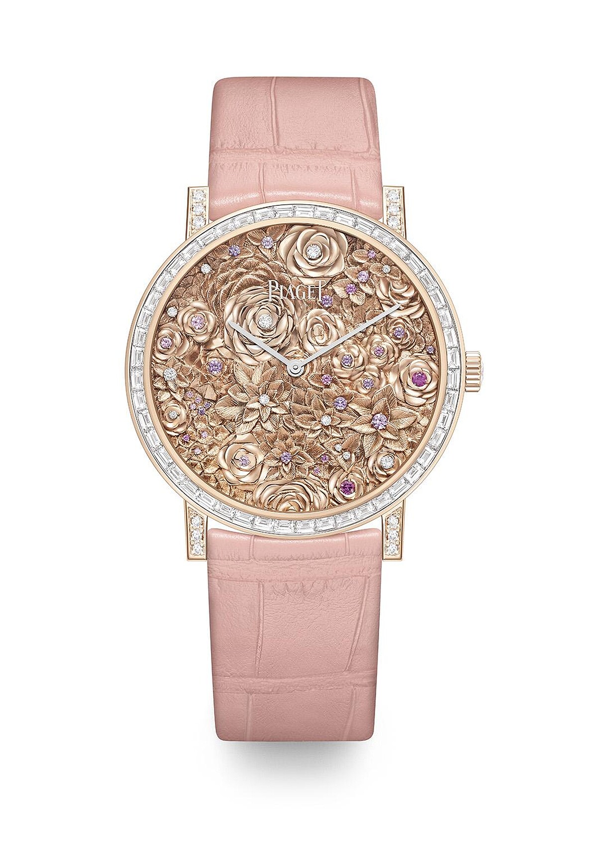 Piaget伯爵Altiplano至臻超薄系列玫瑰藝術工藝腕錶