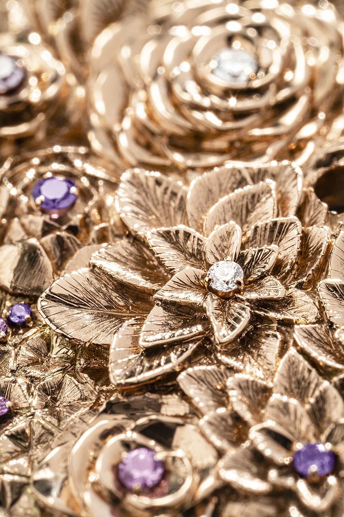 Altiplano至臻超薄系列玫瑰藝術工藝腕錶工藝細節圖