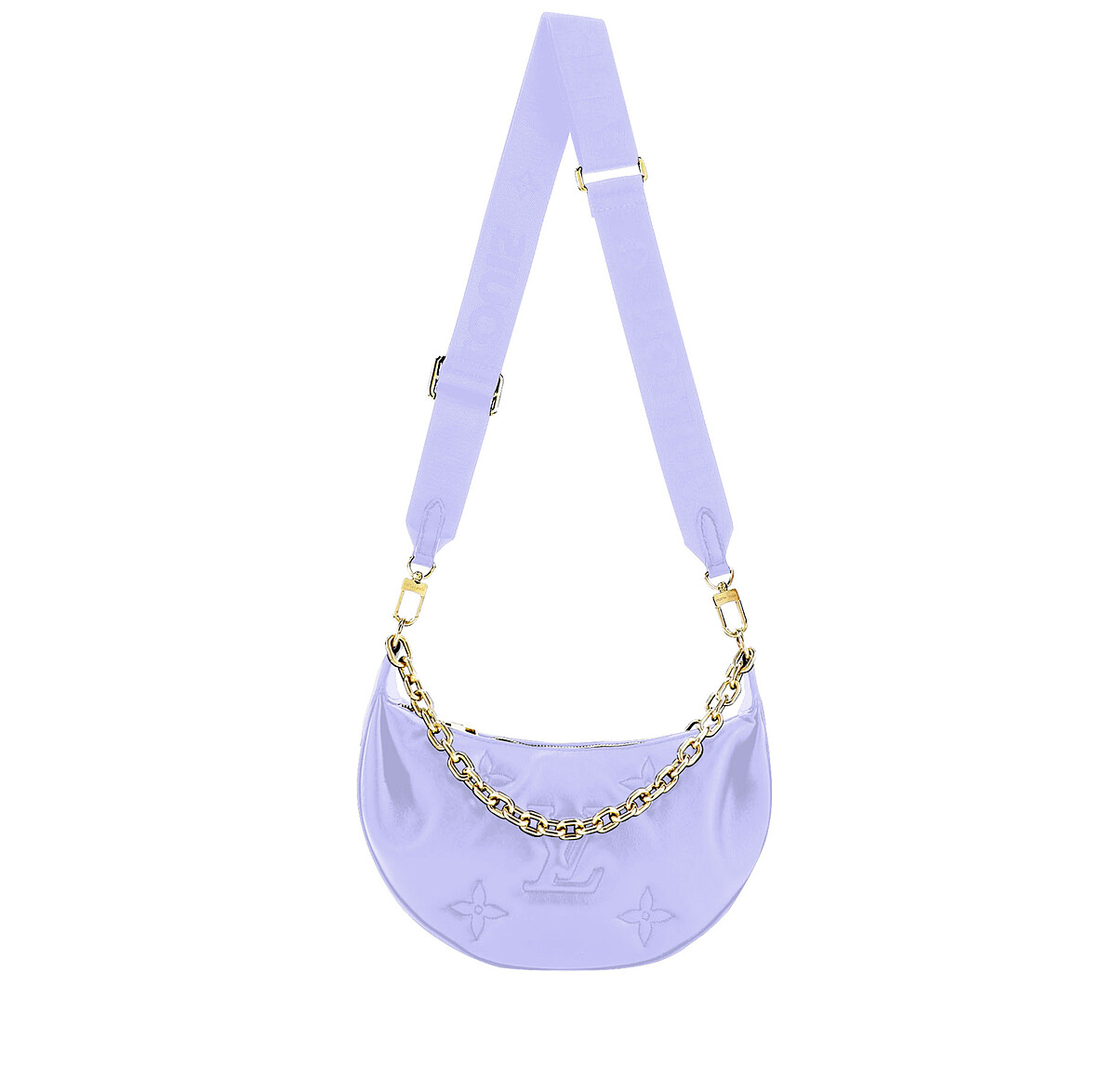 Louis Vuitton 紫色側背包，價格店洽。