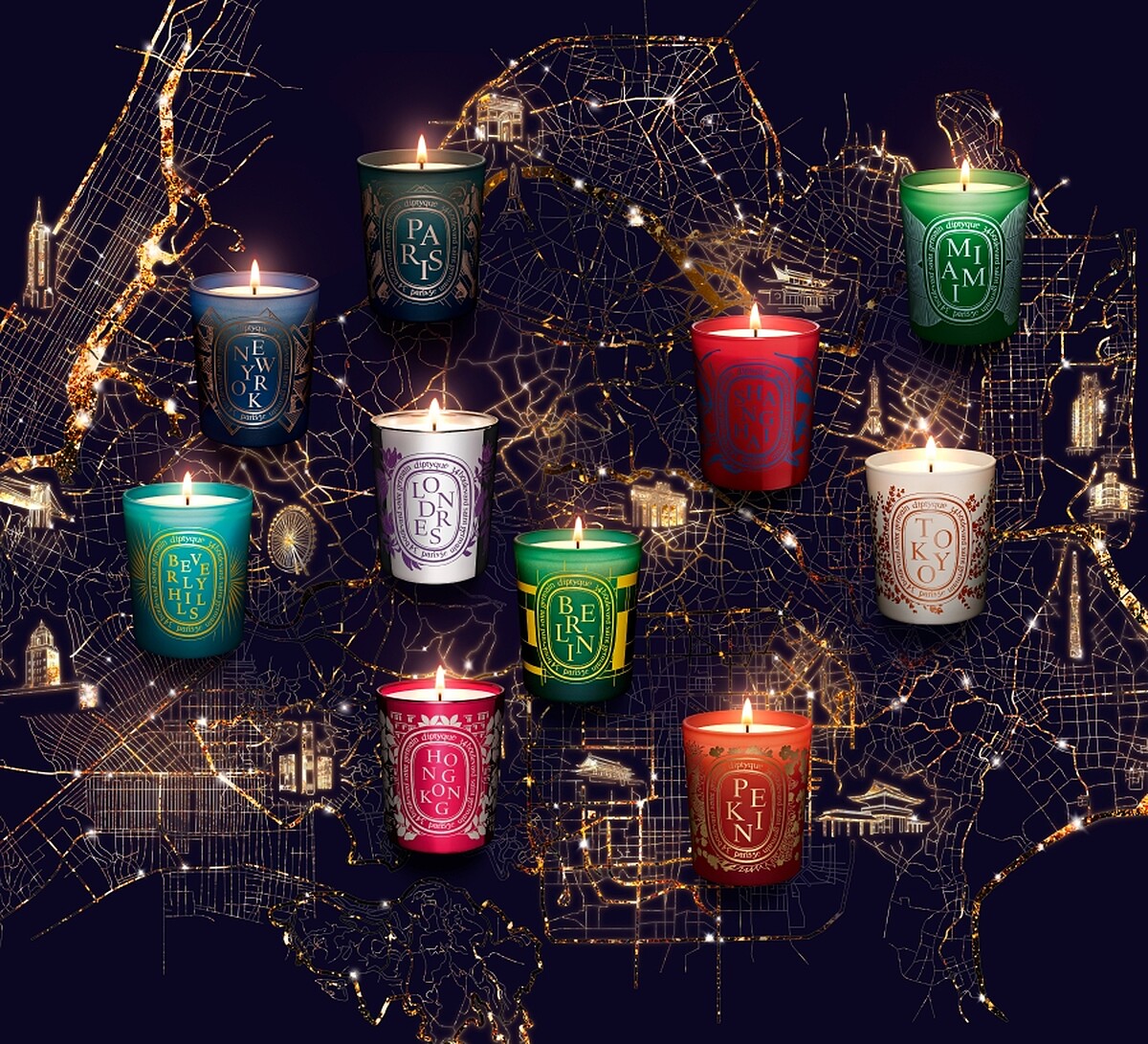 diptyque 2022城市限定香氛蜡烛系列夜空版。