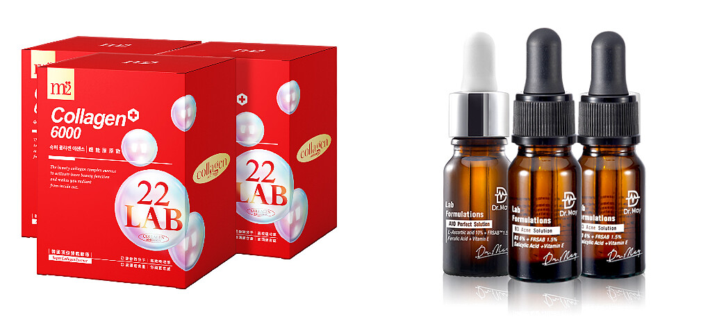 【M2輕次方】22 LAB超能膠原飲、【Dr. May】美博士B3專業抗痘精華亮白組