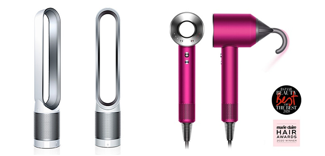 Dyson Pure Cool Link&trade; 二合一涼風空氣清淨機 TP03 (白銀色)、Dyson Supersonic&trade; 吹風機 HD08 全桃紅色節日限定版(附精美禮盒)