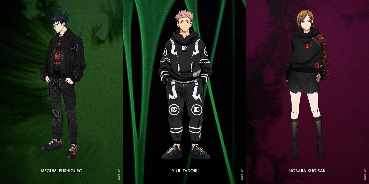 （左）伏黑惠（中）虎杖悠仁（右）釘崎野薔薇 