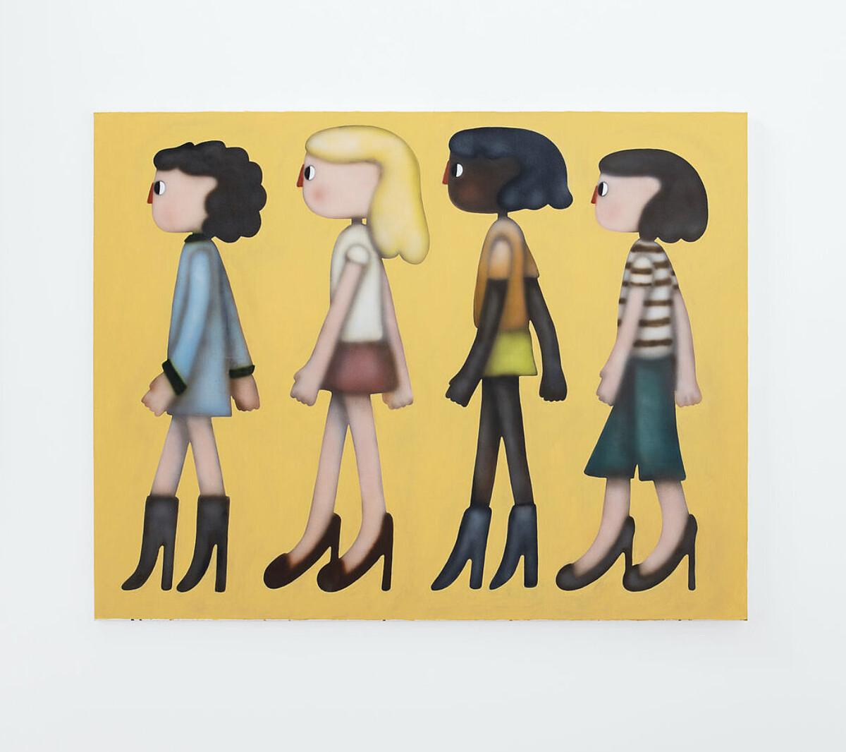 Felix Treadwell, &ldquo;Nights Out&rdquo;, 2021, Acrylic on canvas, 140 x 180 cm. Image courtesy of Carl Kosty&aacute;l Gallery.