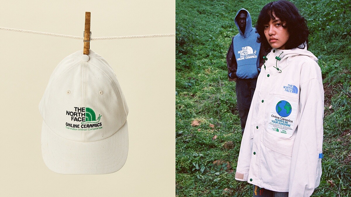 The North Face標誌變成蝸牛,聯名Online Ceramics推出環保地球T-Shirt