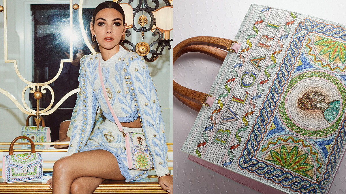 寶格麗 X Casablanca聯名第二彈，延續木質手把細節換上粉彩馬賽克新衣