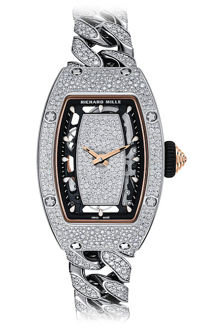 類似款1: RM 07-01白金雪花鑲嵌腕錶搭配鍊環款錶鍊，參考價台幣約13,340,000