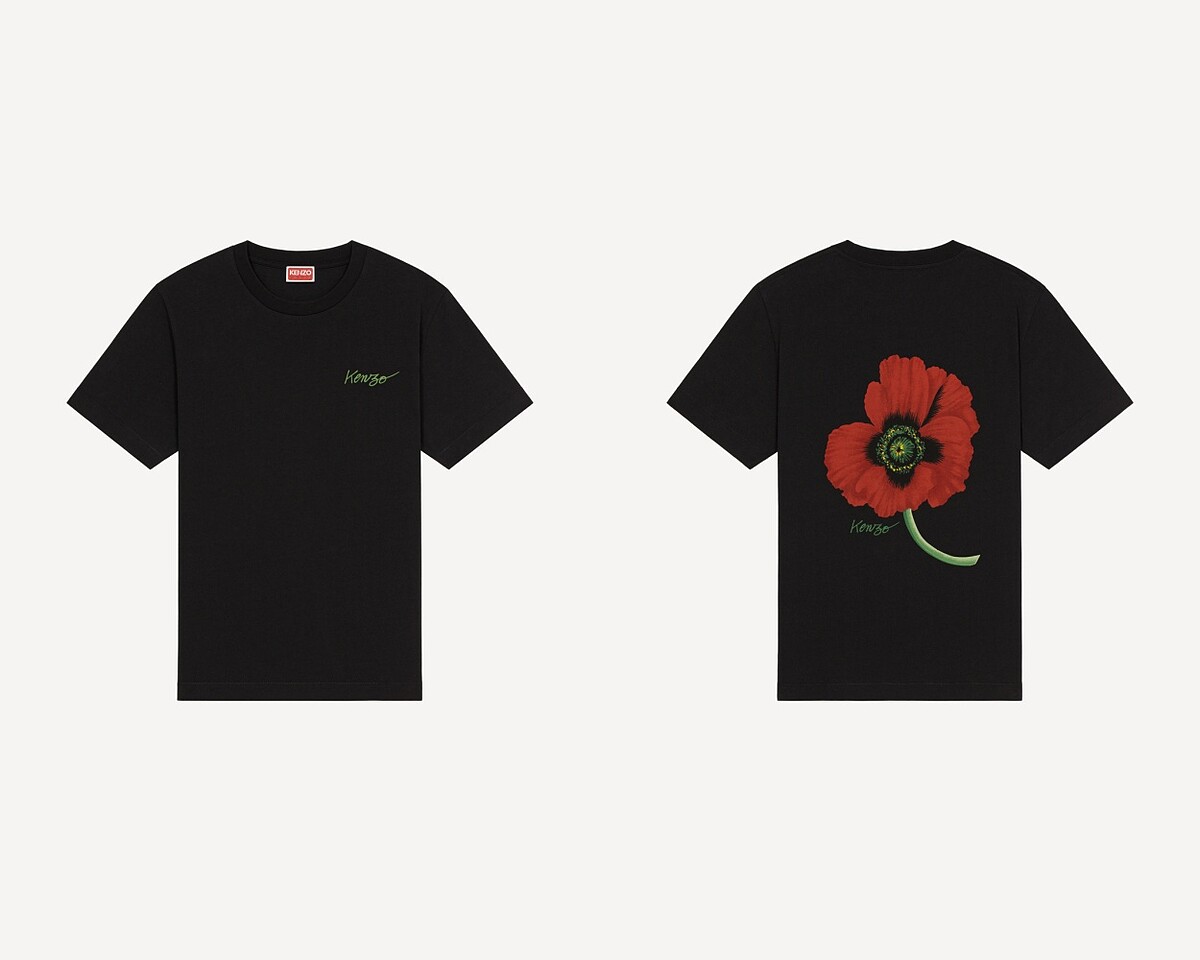 罌粟花白色短袖上衣（正反面細節），NT$9,800 