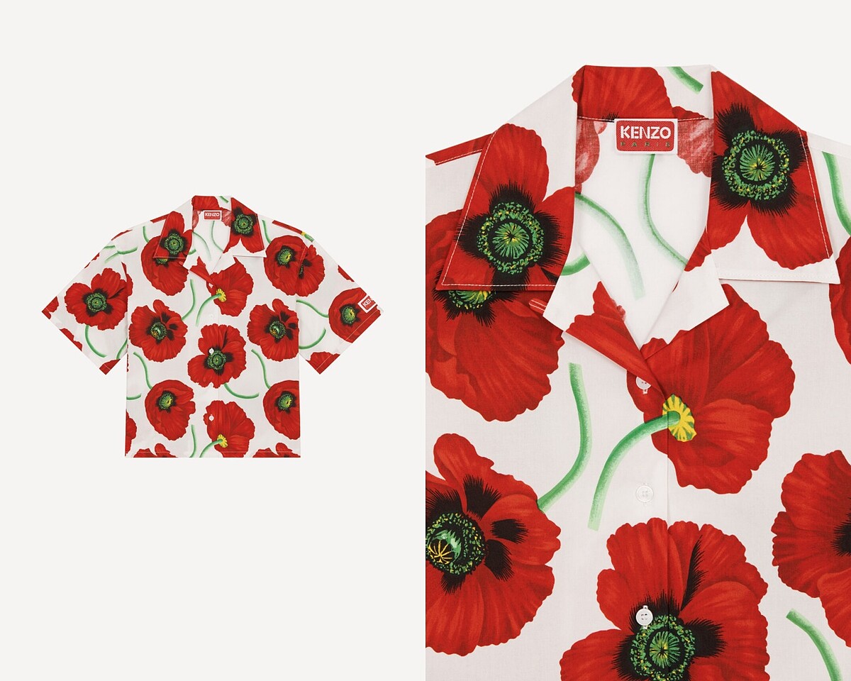 罌粟花園白色短袖襯衫，NT$14,800