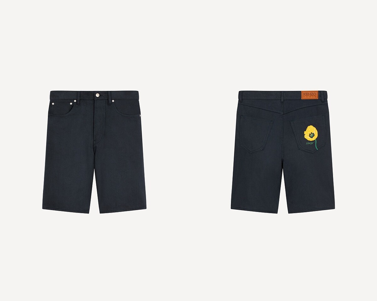 罌粟花午夜藍短褲（正反面細節），NT$13,800