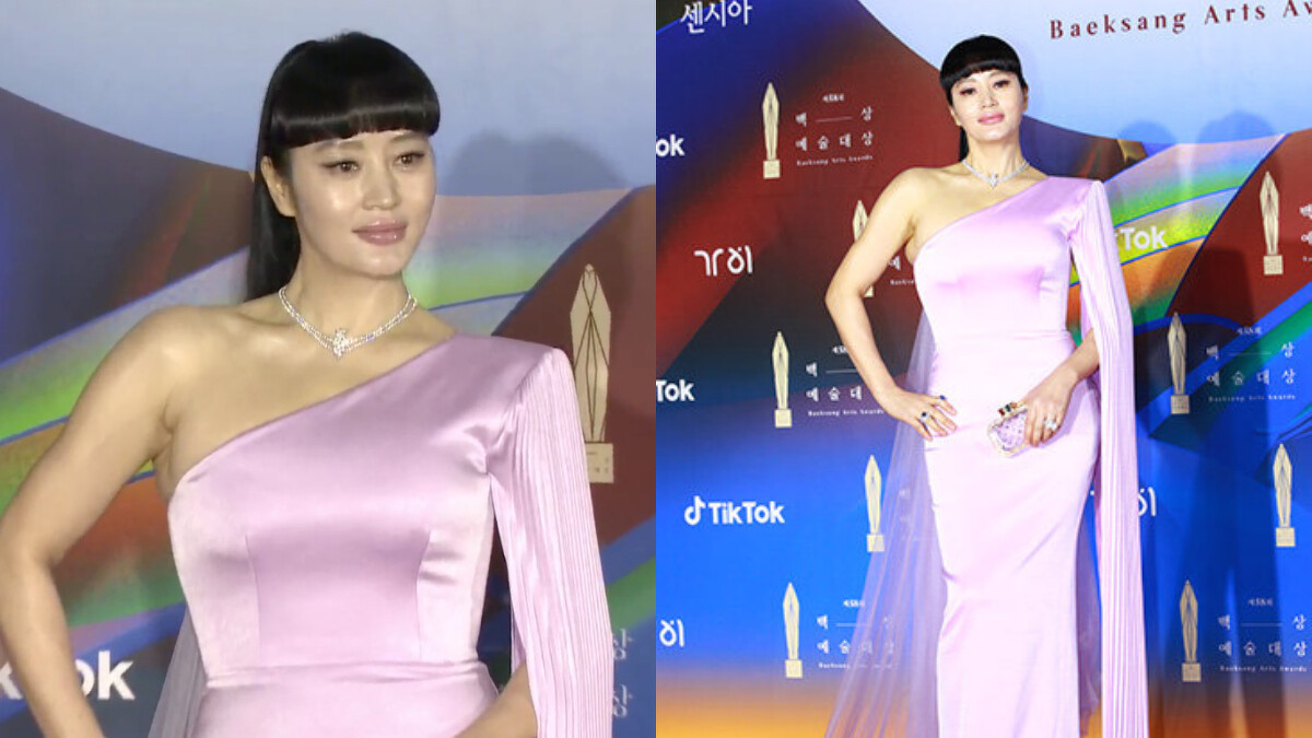 金憓秀淡紫色禮服展現女王霸氣