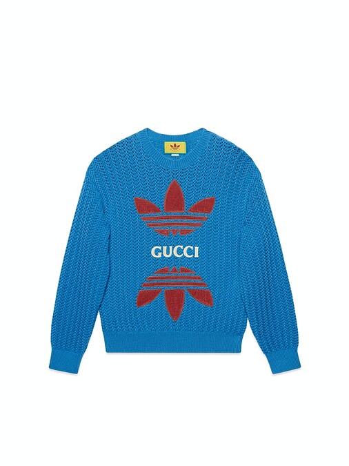 6. adidas X Gucci 藍色針織長袖，NT 49,600