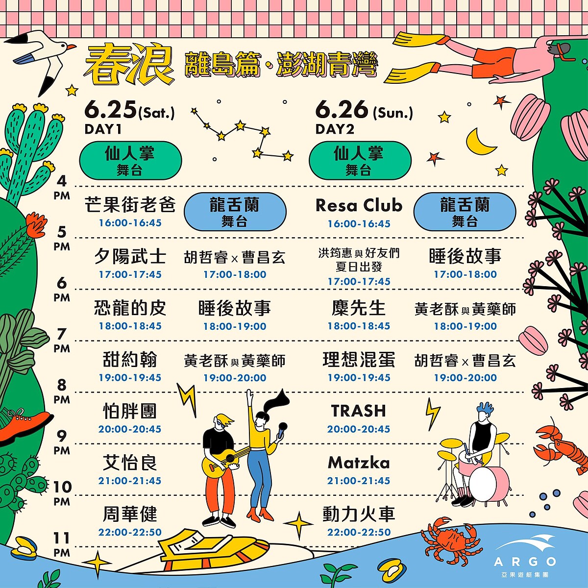 「2022春浪離島篇．澎湖青灣」時間表