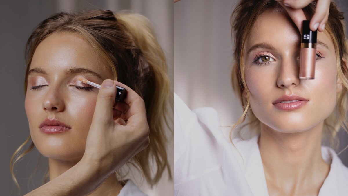 Sisley植物光感眼影晶露使用示範。