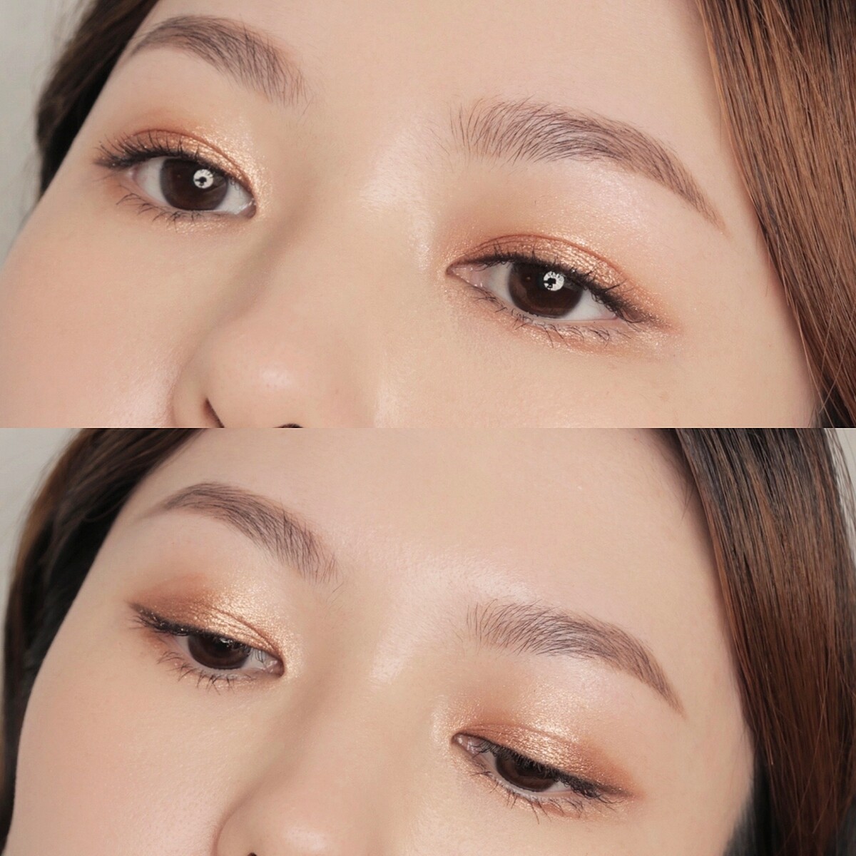 Bobbi Brown流雲持久防水炫彩眼影筆眼妝示範，#PeachMimosa、#GoldenAmber。