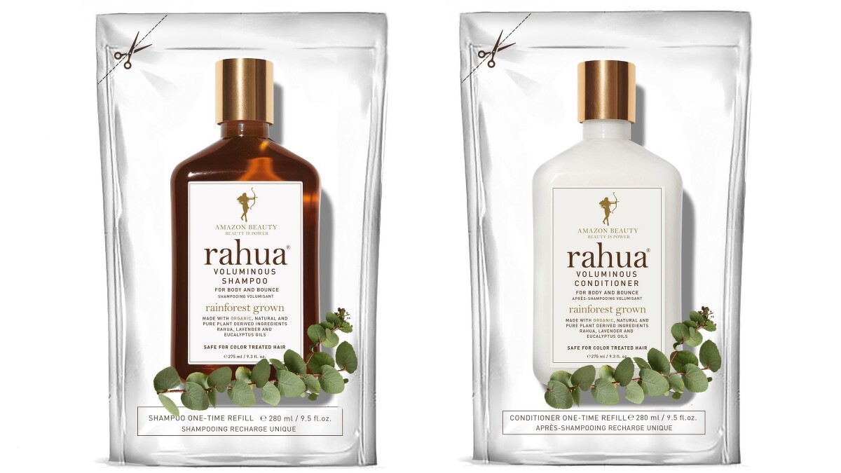 rahua神奇核果豐盈洗髮精補充包280ml，NT1,100、潤髮乳補充包280ml，NT1,200。