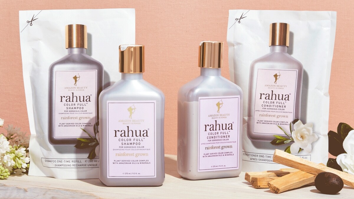 rahua花妍煥色亮采洗髮精補充包280ml，NT1,250、潤髮乳補充包280ml，NT1,300。
