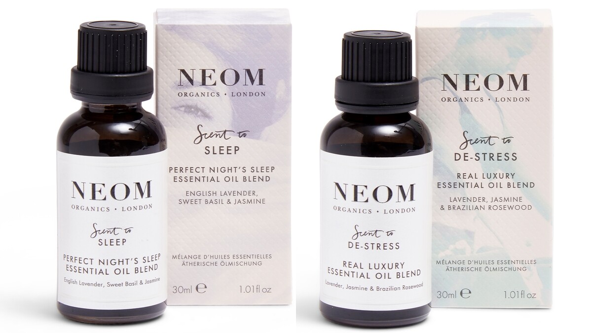 NEOM舒緩恬睡精油30ml，NT1,850、皇家奢華精油30ml，NT1,850。