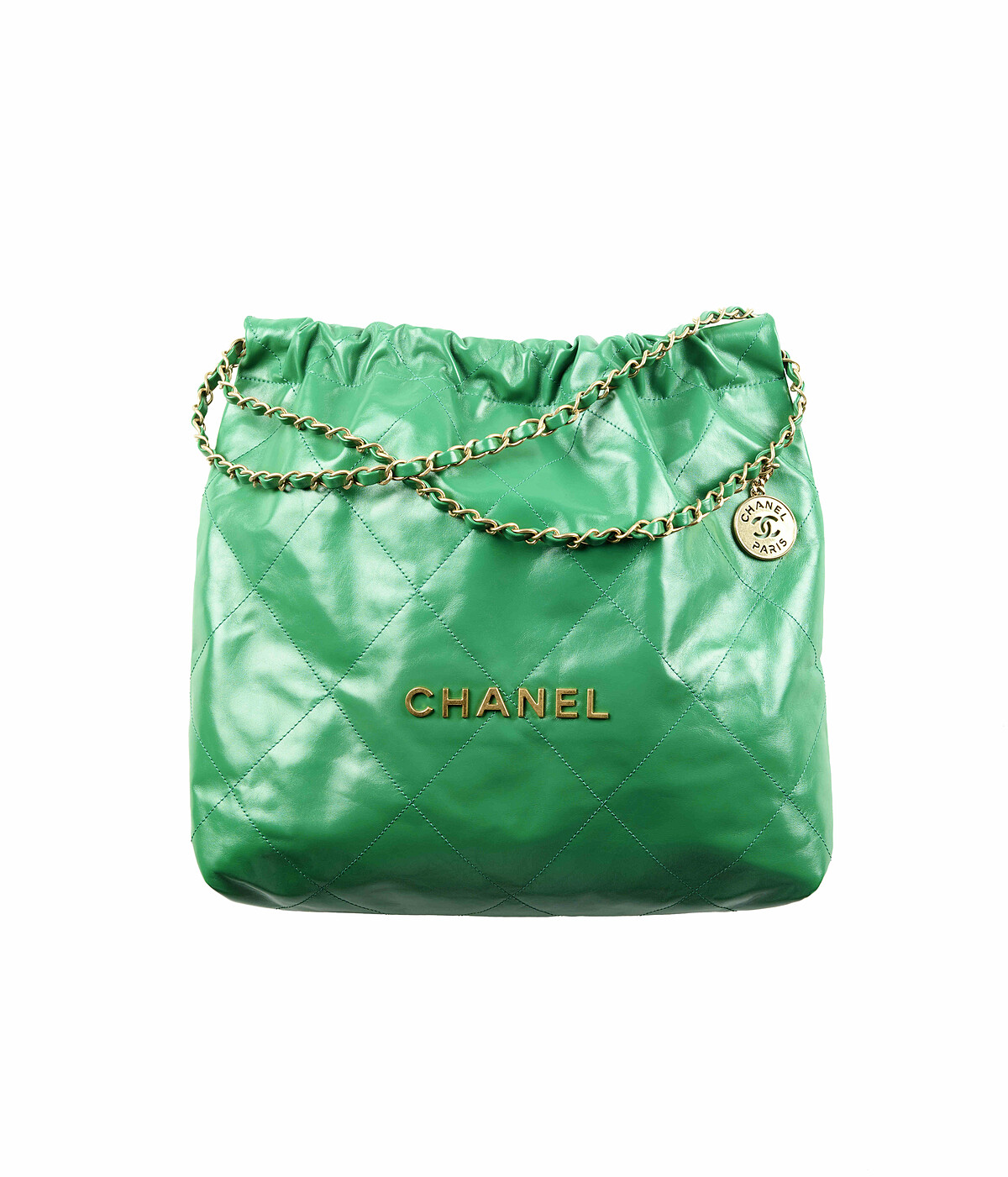 綠色亮面皮革C22包（中），NT$161,900