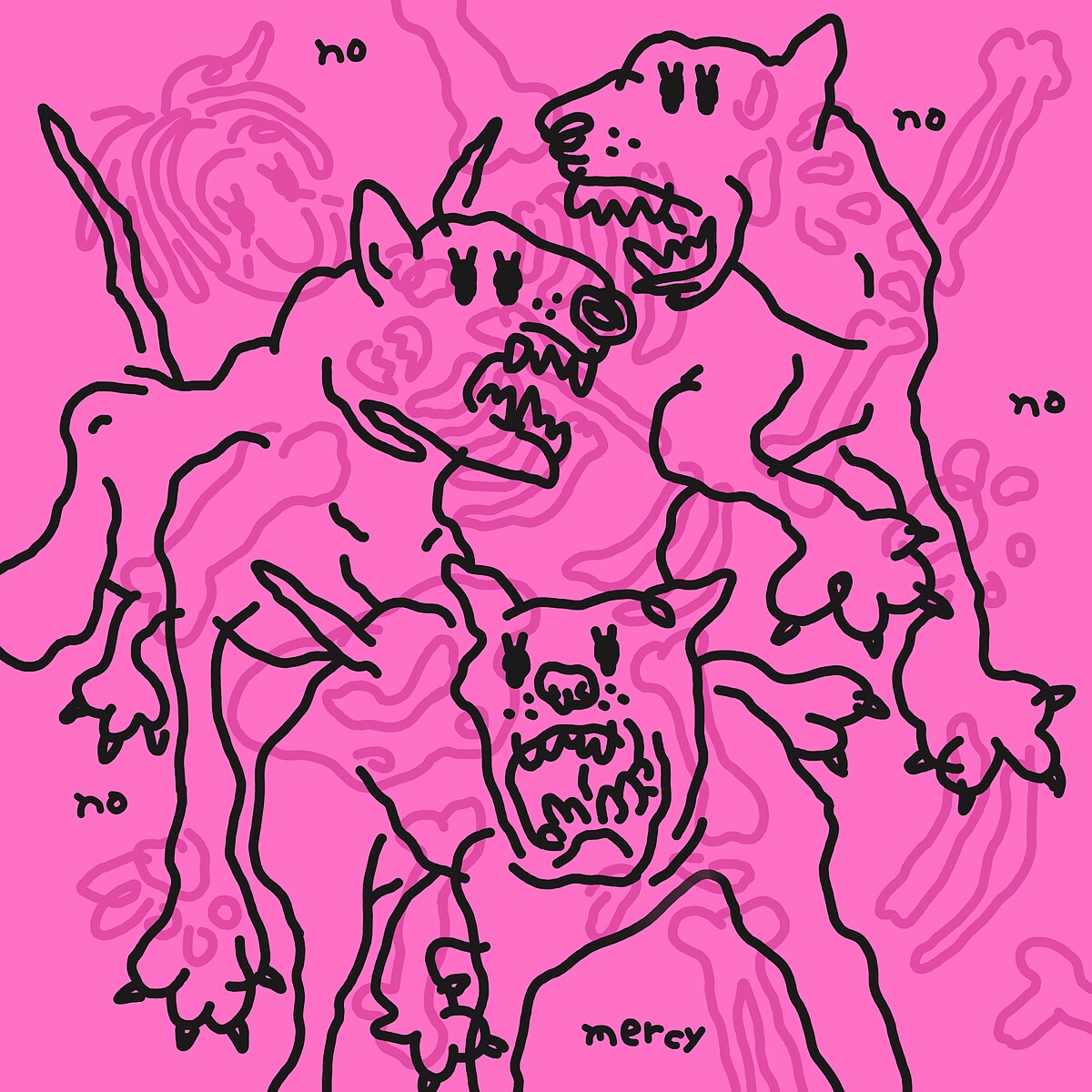 朱晨維畫作《No Mercy》很多事情是無法等價交換的，尤其是情感。