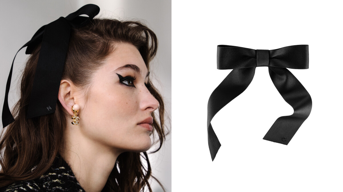 黑色絲緞蝴蝶結飾髮夾，NT$12,900