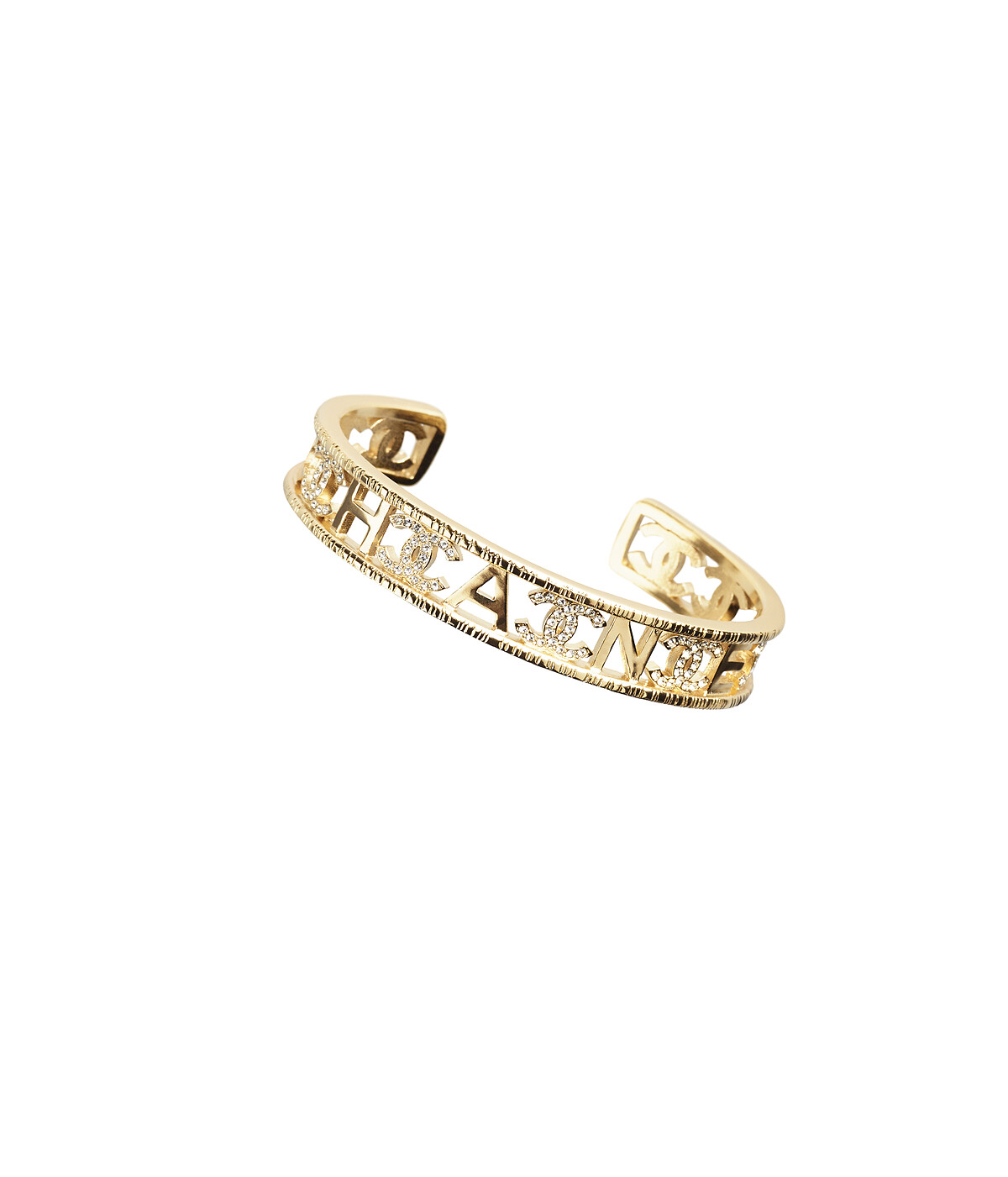 金屬水晶鑲飾雙C logo手環，NT$29,500